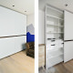Съемка белого встроенного шкафа со слайдерными дверями в интерьере комнаты для портфолио салона мебели «Графини» в Минске